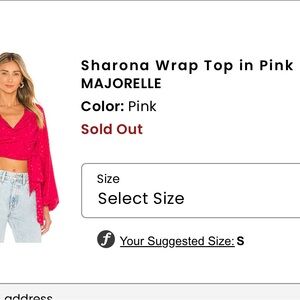 MAJORELLE Pink Wrap Blouse with Tie Front